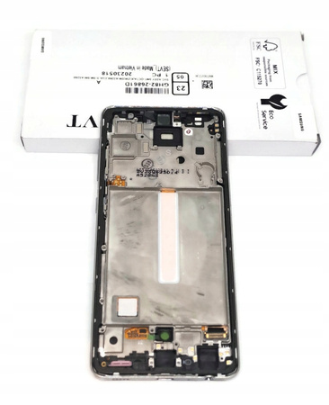 Oryginalny Wyświetlacz Lcd Samsung A52s SM-A528B Srebrny Wymiana Service Pack