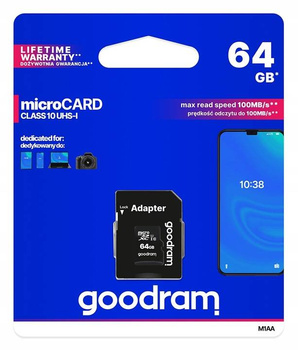 Karta Pamięci Goodram 64GB + Adapter Class 10 UHS-1